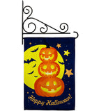 Pumpkin Trio - Halloween Fall Vertical Impressions Decorative Flags HG112107 Made In USA