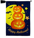 Pumpkin Trio - Halloween Fall Vertical Impressions Decorative Flags HG112107 Made In USA