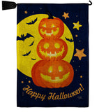 Pumpkin Trio - Halloween Fall Vertical Impressions Decorative Flags HG112107 Made In USA