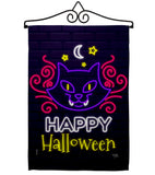 Neon Halloween Cat - Halloween Fall Vertical Impressions Decorative Flags HG112108 Made In USA