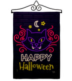 Neon Halloween Cat - Halloween Fall Vertical Impressions Decorative Flags HG112108 Made In USA