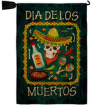 Calavera Sugar Skull - Halloween Fall Vertical Impressions Decorative Flags HG112111 Made In USA