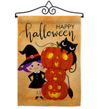 Playful Witch - Halloween Fall Vertical Impressions Decorative Flags HG112113 Made In USA