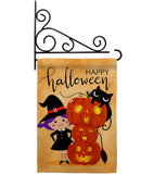 Playful Witch - Halloween Fall Vertical Impressions Decorative Flags HG112113 Made In USA