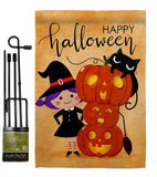 Playful Witch - Halloween Fall Vertical Impressions Decorative Flags HG112113 Made In USA