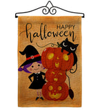 Playful Witch - Halloween Fall Vertical Impressions Decorative Flags HG112113 Made In USA