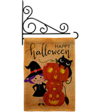 Playful Witch - Halloween Fall Vertical Impressions Decorative Flags HG112113 Made In USA