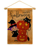 Playful Witch - Halloween Fall Vertical Impressions Decorative Flags HG112113 Made In USA