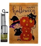 Playful Witch - Halloween Fall Vertical Impressions Decorative Flags HG112113 Made In USA