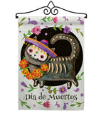 Dia De Muertos Cat - Halloween Fall Vertical Impressions Decorative Flags HG112114 Made In USA