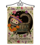 Dia De Muertos Cat - Halloween Fall Vertical Impressions Decorative Flags HG112114 Made In USA