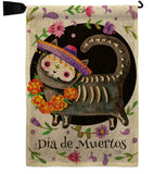 Dia De Muertos Cat - Halloween Fall Vertical Impressions Decorative Flags HG112114 Made In USA