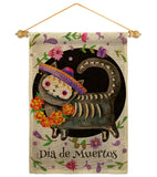 Dia De Muertos Cat - Halloween Fall Vertical Impressions Decorative Flags HG112114 Made In USA