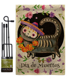 Dia De Muertos Cat - Halloween Fall Vertical Impressions Decorative Flags HG112114 Made In USA