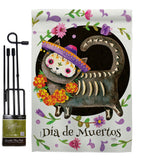 Dia De Muertos Cat - Halloween Fall Vertical Impressions Decorative Flags HG112114 Made In USA