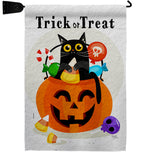 Silly Halloween Kitty - Halloween Fall Horizontal Impressions Decorative Flags HG120267 Made In USA