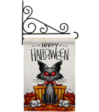 Kitty O Ween - Halloween Fall Vertical Impressions Decorative Flags HG130409 Made In USA