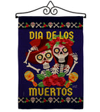 Dia De Los Muertos Pair - Halloween Fall Vertical Impressions Decorative Flags HG137246 Made In USA