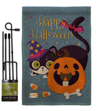 Witchy Cat - Halloween Fall Vertical Impressions Decorative Flags HG137257 Made In USA