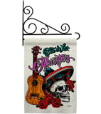 Skeleton Fiesta - Halloween Fall Vertical Impressions Decorative Flags HG137495 Made In USA