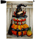 Witch Pumpkins - Halloween Fall Vertical Impressions Decorative Flags HG137633 Made In USA