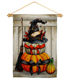 Witch Pumpkins - Halloween Fall Vertical Impressions Decorative Flags HG137633 Made In USA