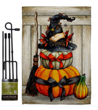 Witch Pumpkins - Halloween Fall Vertical Impressions Decorative Flags HG137633 Made In USA