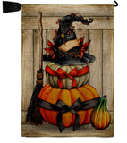 Witch Pumpkins - Halloween Fall Vertical Impressions Decorative Flags HG137633 Made In USA