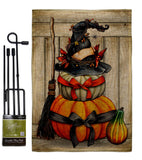 Witch Pumpkins - Halloween Fall Vertical Impressions Decorative Flags HG137633 Made In USA