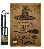 Flip my Witch Switch - Halloween Fall Vertical Impressions Decorative Flags HG191031 Made In USA