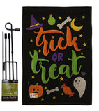Cute Trick or Treat - Halloween Fall Vertical Impressions Decorative Flags HG192220 Made In USA