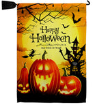 Halloween Happy Pumpkins - Halloween Fall Vertical Impressions Decorative Flags HG192653 Made In USA