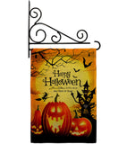 Halloween Happy Pumpkins - Halloween Fall Vertical Impressions Decorative Flags HG192653 Made In USA