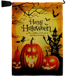 Halloween Happy Pumpkins - Halloween Fall Vertical Impressions Decorative Flags HG192653 Made In USA