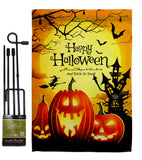 Halloween Happy Pumpkins - Halloween Fall Vertical Impressions Decorative Flags HG192653 Made In USA