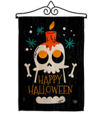 Happy Skull - Halloween Fall Vertical Impressions Decorative Flags HG192664 Made In USA