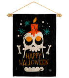 Happy Skull - Halloween Fall Vertical Impressions Decorative Flags HG192664 Made In USA