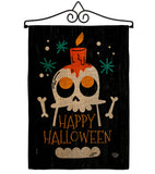 Happy Skull - Halloween Fall Vertical Impressions Decorative Flags HG192664 Made In USA