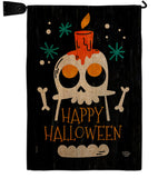 Happy Skull - Halloween Fall Vertical Impressions Decorative Flags HG192664 Made In USA