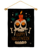 Happy Skull - Halloween Fall Vertical Impressions Decorative Flags HG192664 Made In USA