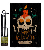 Happy Skull - Halloween Fall Vertical Impressions Decorative Flags HG192664 Made In USA