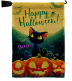 Cute Black Cat - Halloween Fall Vertical Impressions Decorative Flags HG192668 Made In USA
