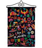 Fiesta Dia de Muertos - Halloween Fall Vertical Impressions Decorative Flags HG192694 Made In USA