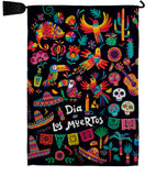 Fiesta Dia de Muertos - Halloween Fall Vertical Impressions Decorative Flags HG192694 Made In USA