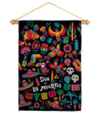 Fiesta Dia de Muertos - Halloween Fall Vertical Impressions Decorative Flags HG192694 Made In USA