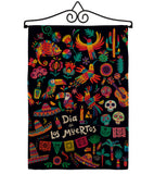 Fiesta Dia de Muertos - Halloween Fall Vertical Impressions Decorative Flags HG192694 Made In USA