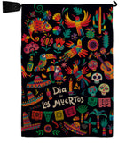 Fiesta Dia de Muertos - Halloween Fall Vertical Impressions Decorative Flags HG192694 Made In USA
