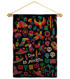 Fiesta Dia de Muertos - Halloween Fall Vertical Impressions Decorative Flags HG192694 Made In USA