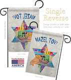 Mazel Tov Star - Hanukkah Winter Vertical Impressions Decorative Flags HG114132 Made In USA