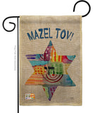 Mazel Tov Star - Hanukkah Winter Vertical Impressions Decorative Flags HG114132 Made In USA